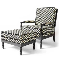 Outdoor|Spring|MacKenzie-Childs Spindle Check Outdoor Chair