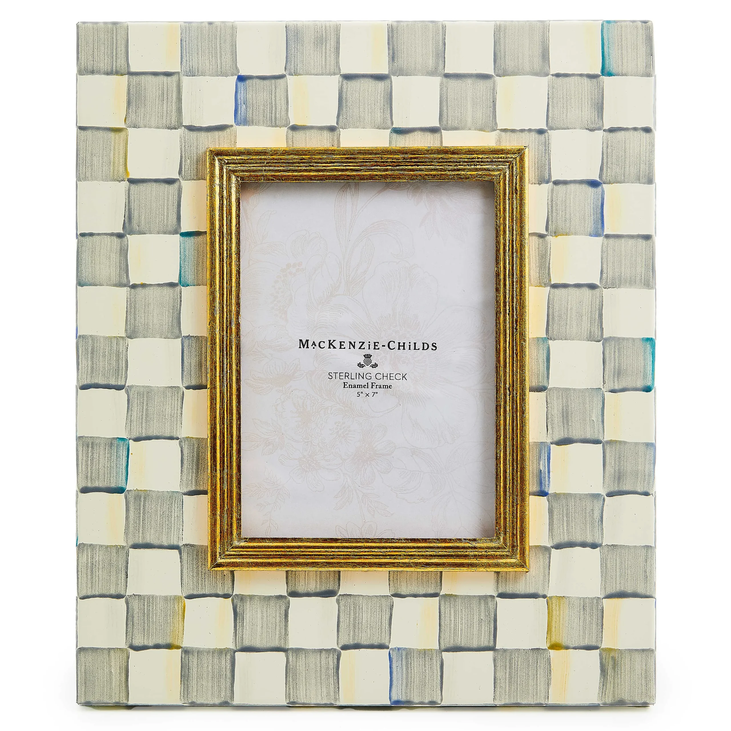 Room Accents|MacKenzie-Childs Sterling Check 5 x 7 Frame