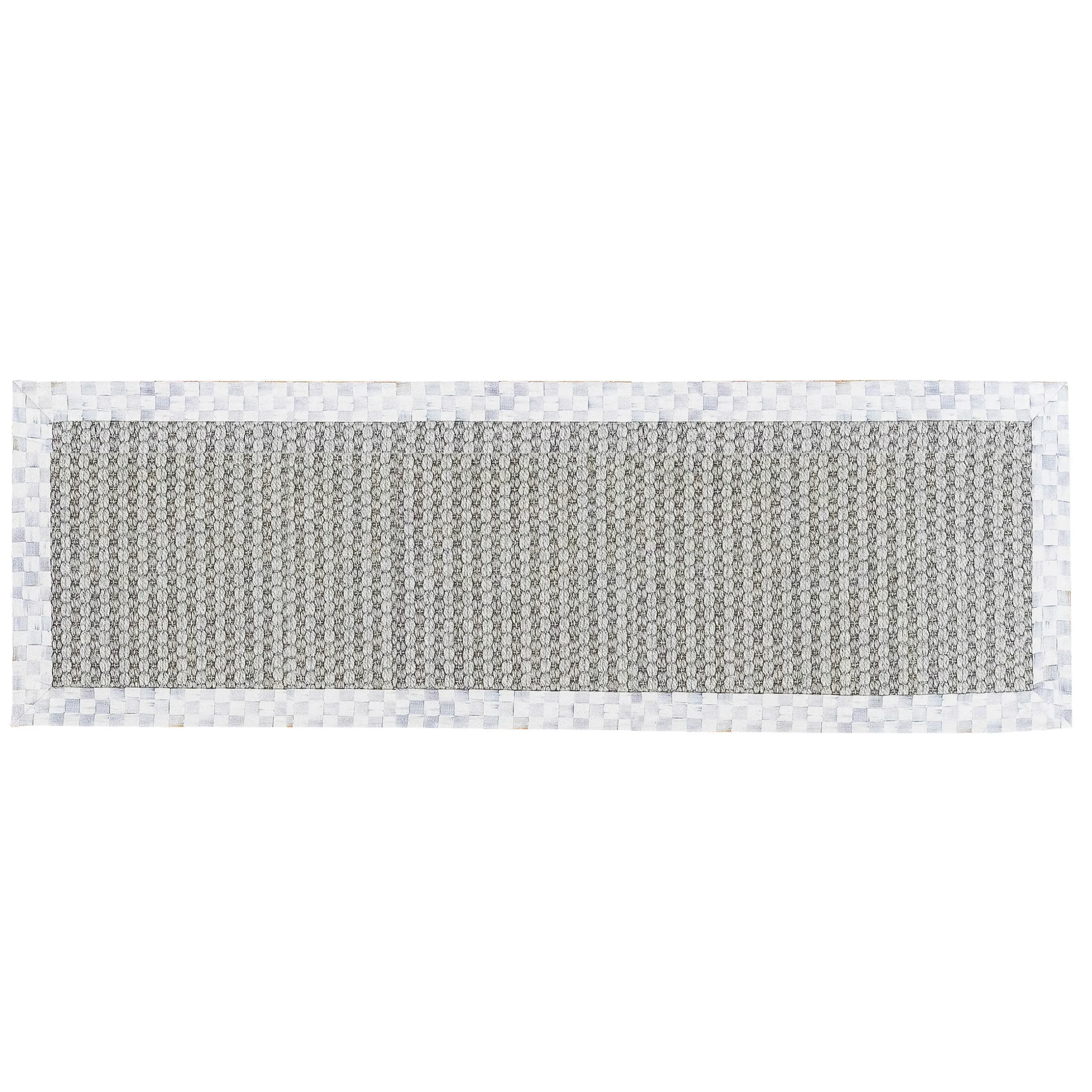 Rugs|MacKenzie-Childs Sterling Check Chunky Sisal Wool Grey 2'6 x 9' Runner
