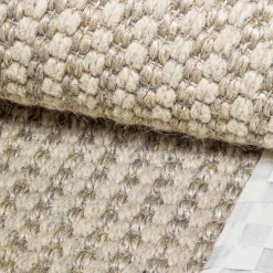 Rugs|MacKenzie-Childs Sterling Check Chunky Sisal Wool Grey 8' x 10' Rug