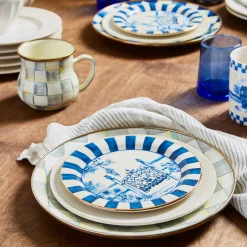 Dinnerware & Flatware|MacKenzie-Childs Sterling Check Dinner Plate