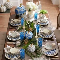 Candles & Fragrances|MacKenzie-Childs Sterling Check Flicker 5 Pillar Candle