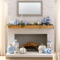 Candles & Fragrances|MacKenzie-Childs Sterling Check Flicker 5 Pillar Candle