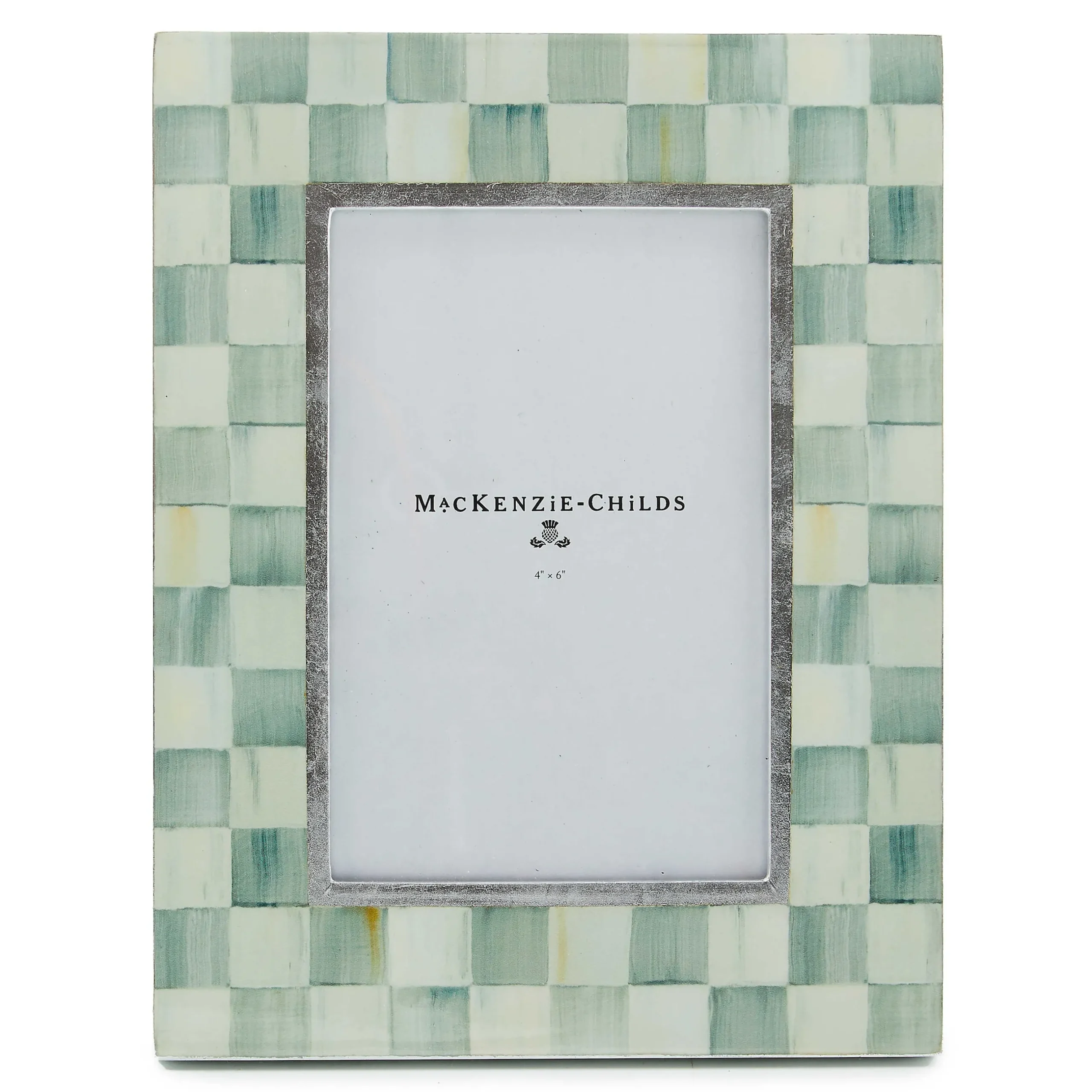 Room Accents|MacKenzie-Childs Sterling Check Lacquer 4 x 6 Frame