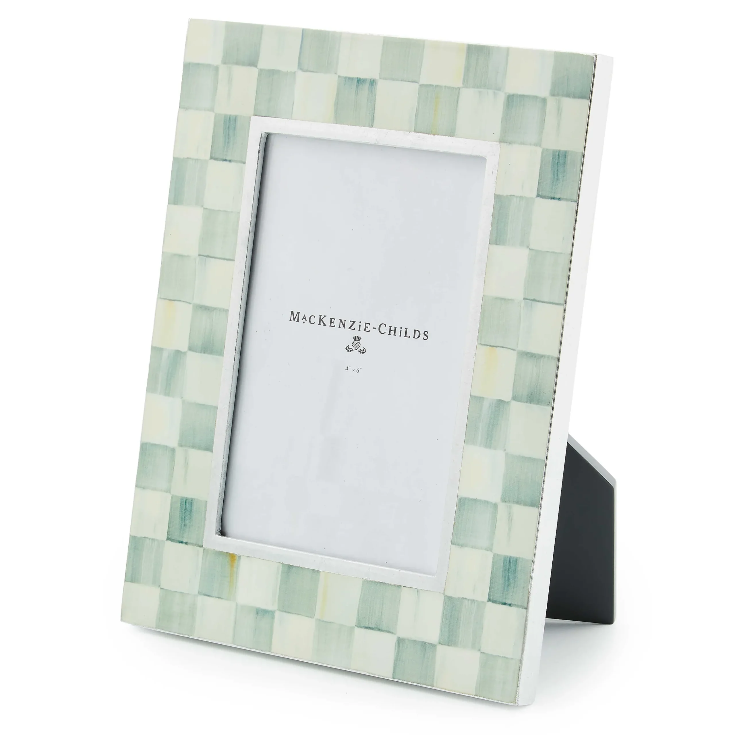 Room Accents|MacKenzie-Childs Sterling Check Lacquer 4 x 6 Frame