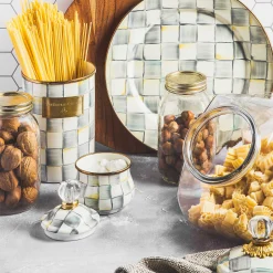 Room Accents|Kitchen Storage & Organization|MacKenzie-Childs Sterling Check Large Canister