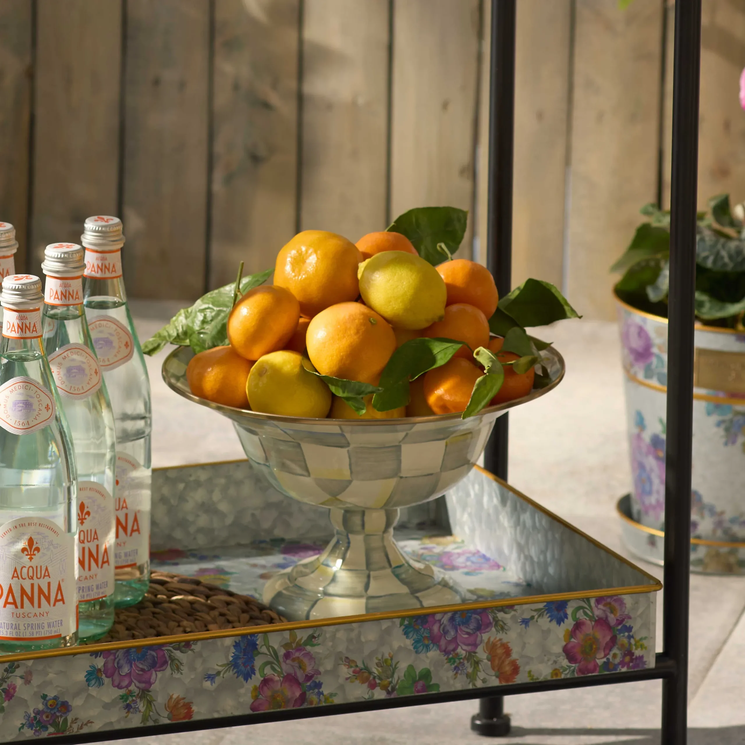 Serveware|MacKenzie-Childs Sterling Check Large Compote