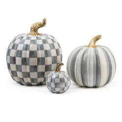 Pumpkins|The Halloween Shop|MacKenzie-Childs Sterling Check Large Pumpkin