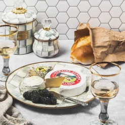 The Coffee Shop|Serveware|MacKenzie-Childs Sterling Check Lidded Sugar Bowl