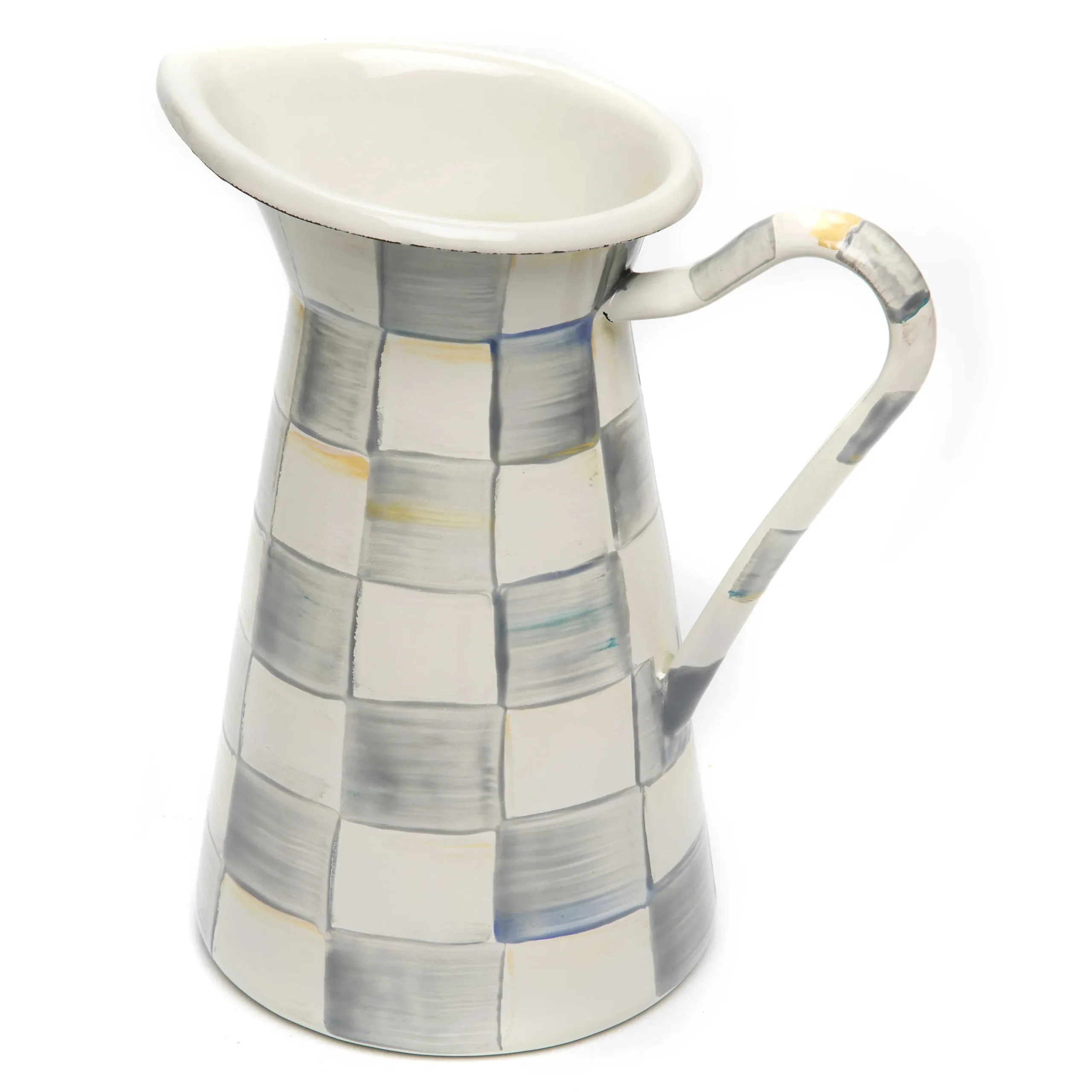 Serveware|MacKenzie-Childs Sterling Check Medium Practical Pitcher