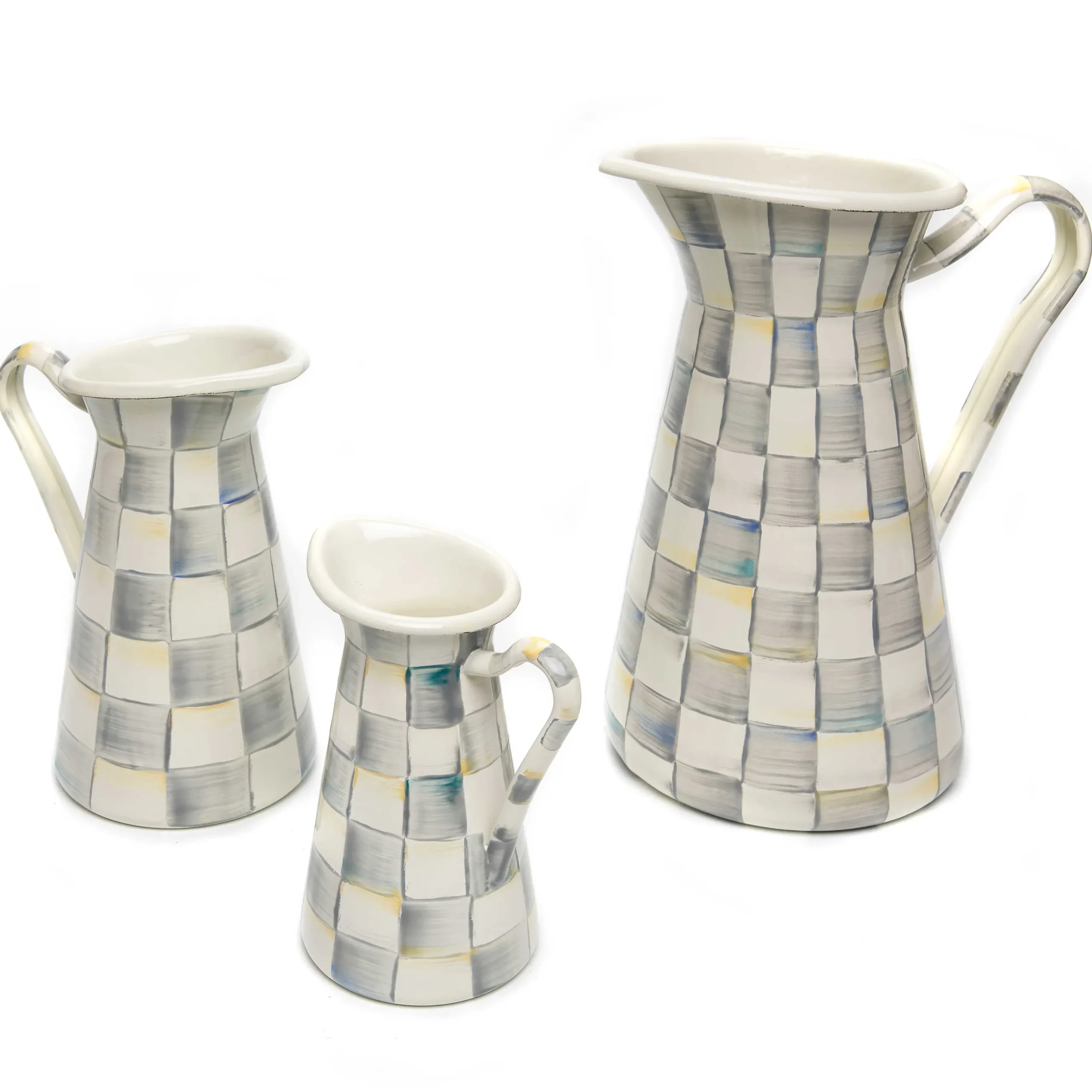Serveware|MacKenzie-Childs Sterling Check Medium Practical Pitcher