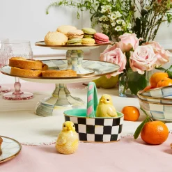 Serveware|MacKenzie-Childs Sterling Check Mini Pedestal Platter