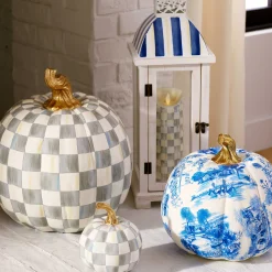 Pumpkins|The Halloween Shop|MacKenzie-Childs Sterling Check Mini Pumpkin