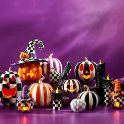 Pumpkins|The Halloween Shop|MacKenzie-Childs Sterling Check Mini Pumpkin