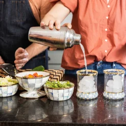 Fall Entertaining|Bar Entertaining|MacKenzie-Childs Sterling Check Pinch Bowl