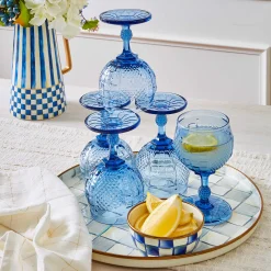 The Coffee Shop|Bar Entertaining|MacKenzie-Childs Sterling Check Round Tray