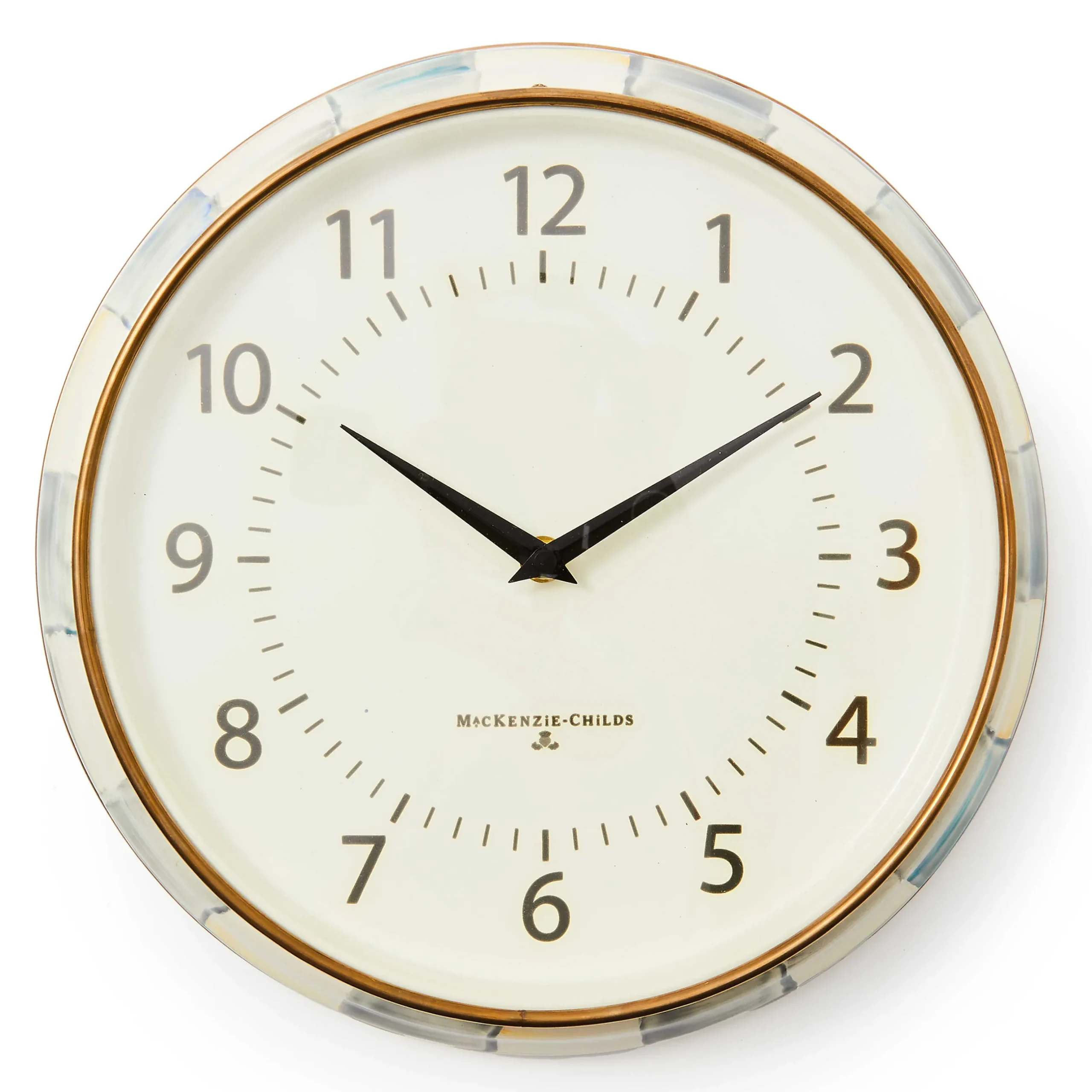 Room Accents|MacKenzie-Childs Sterling Check School Wall Clock