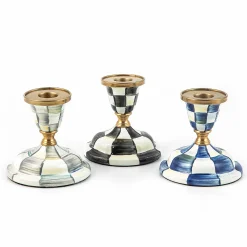 Candles & Fragrances|MacKenzie-Childs Sterling Check Short Candlestick