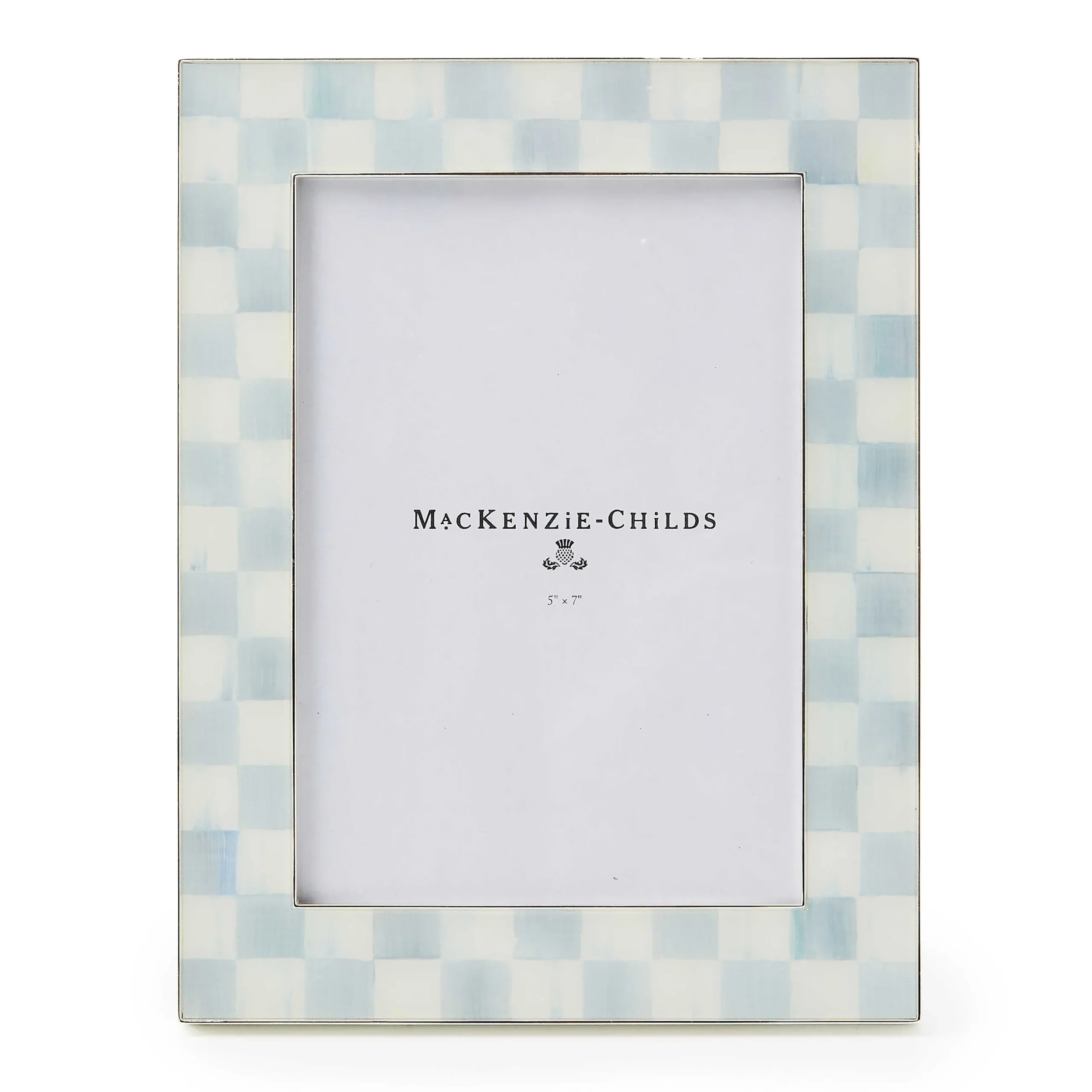 Room Accents|MacKenzie-Childs Sterling Check Silver Plated 5x7 Frame