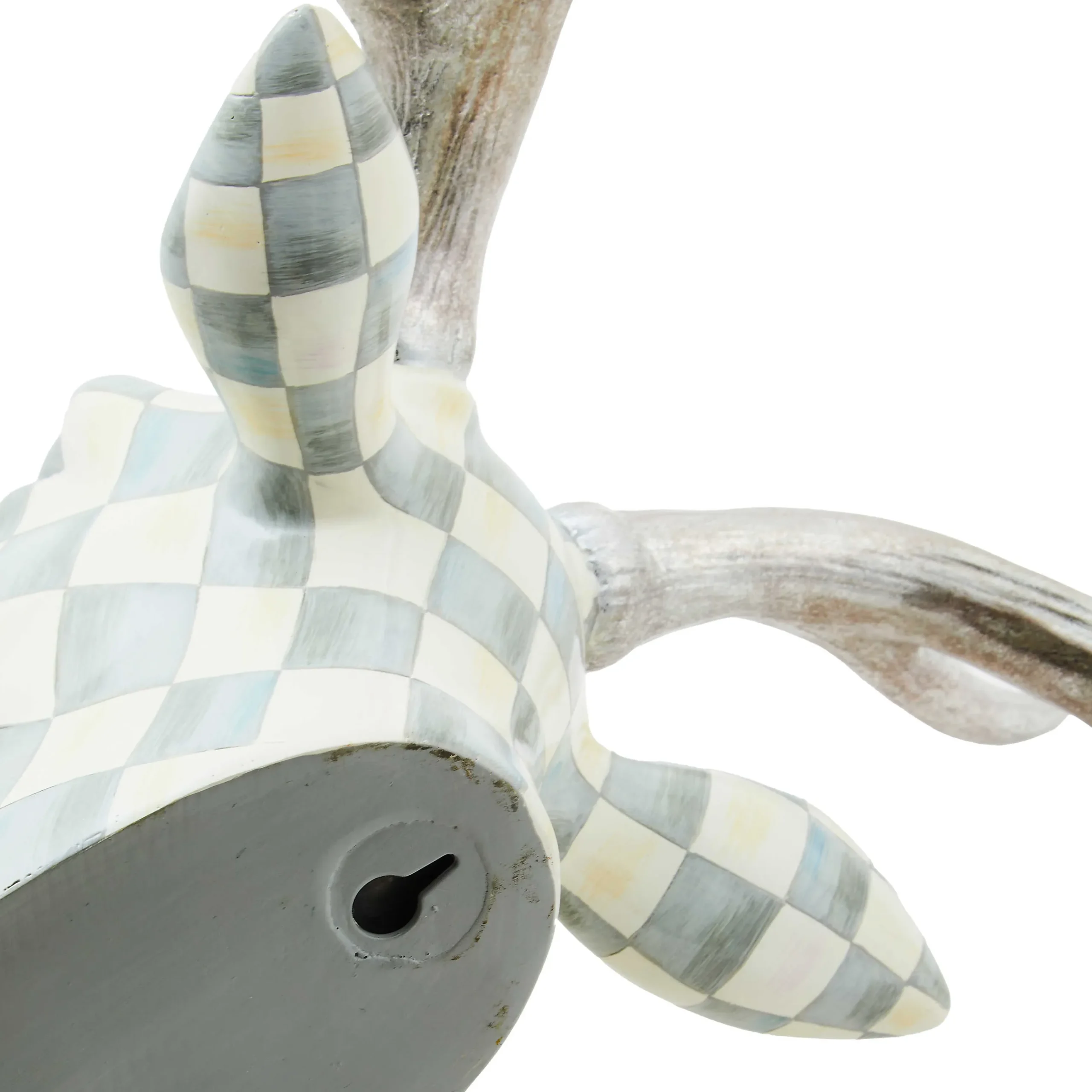 Room Accents|MacKenzie-Childs Sterling Check Small Deer Head Wall Decor