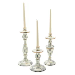 Candles & Fragrances|MacKenzie-Childs Sterling Check Small Enamel Candlestick