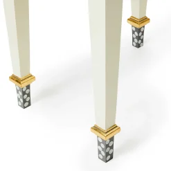 Living Room|MacKenzie-Childs Sterling Check  Stripe Side Table