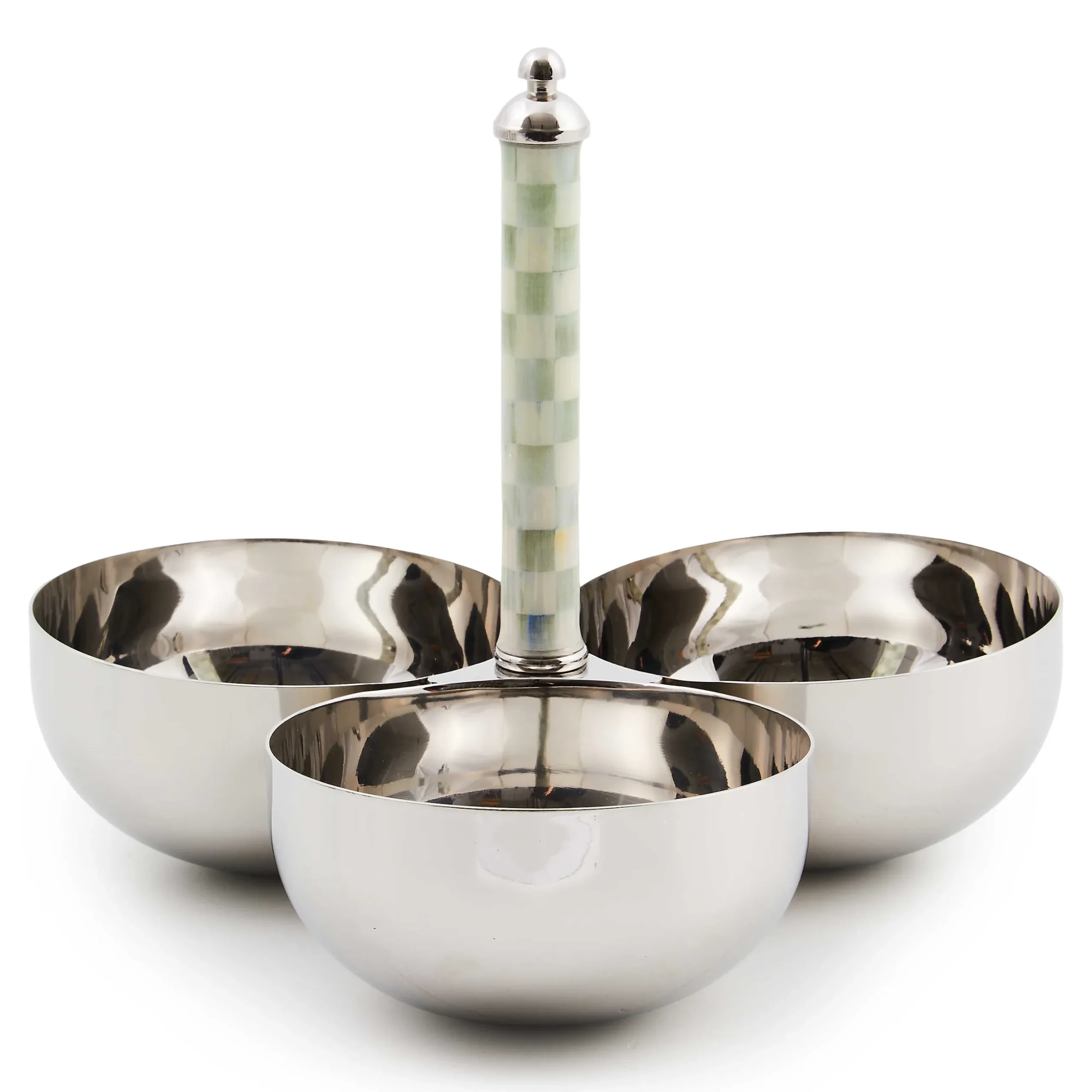 Fall Entertaining|Serveware|MacKenzie-Childs Sterling Check Supper Club Trio