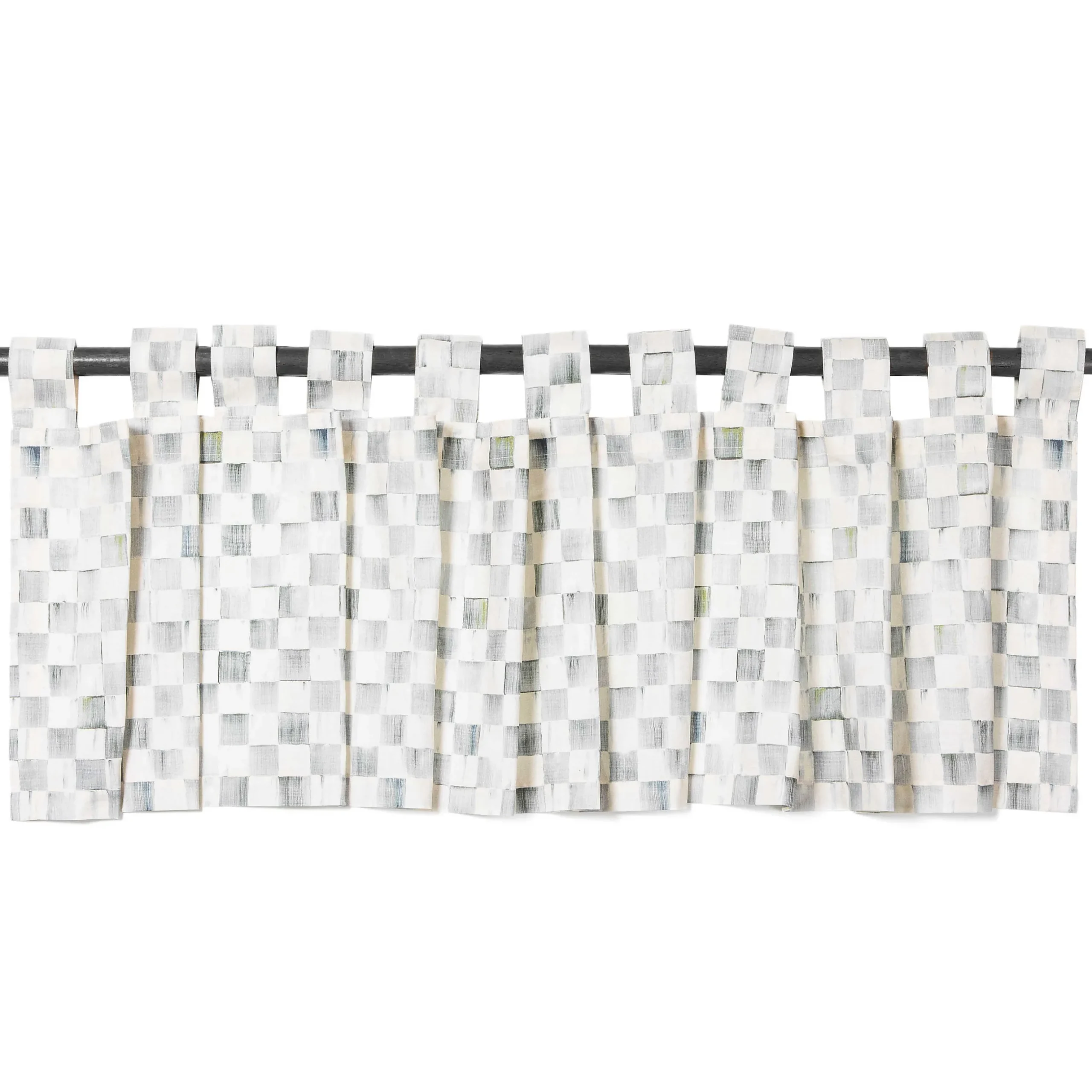 Room Accents|MacKenzie-Childs Sterling Check Tab Top Valance