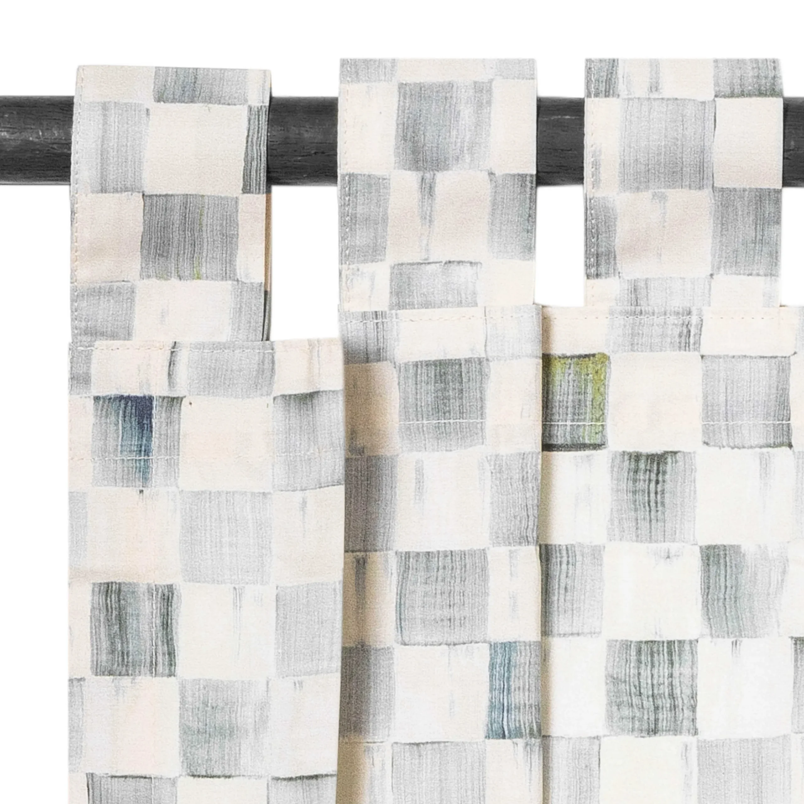 Room Accents|MacKenzie-Childs Sterling Check Tab Top Valance