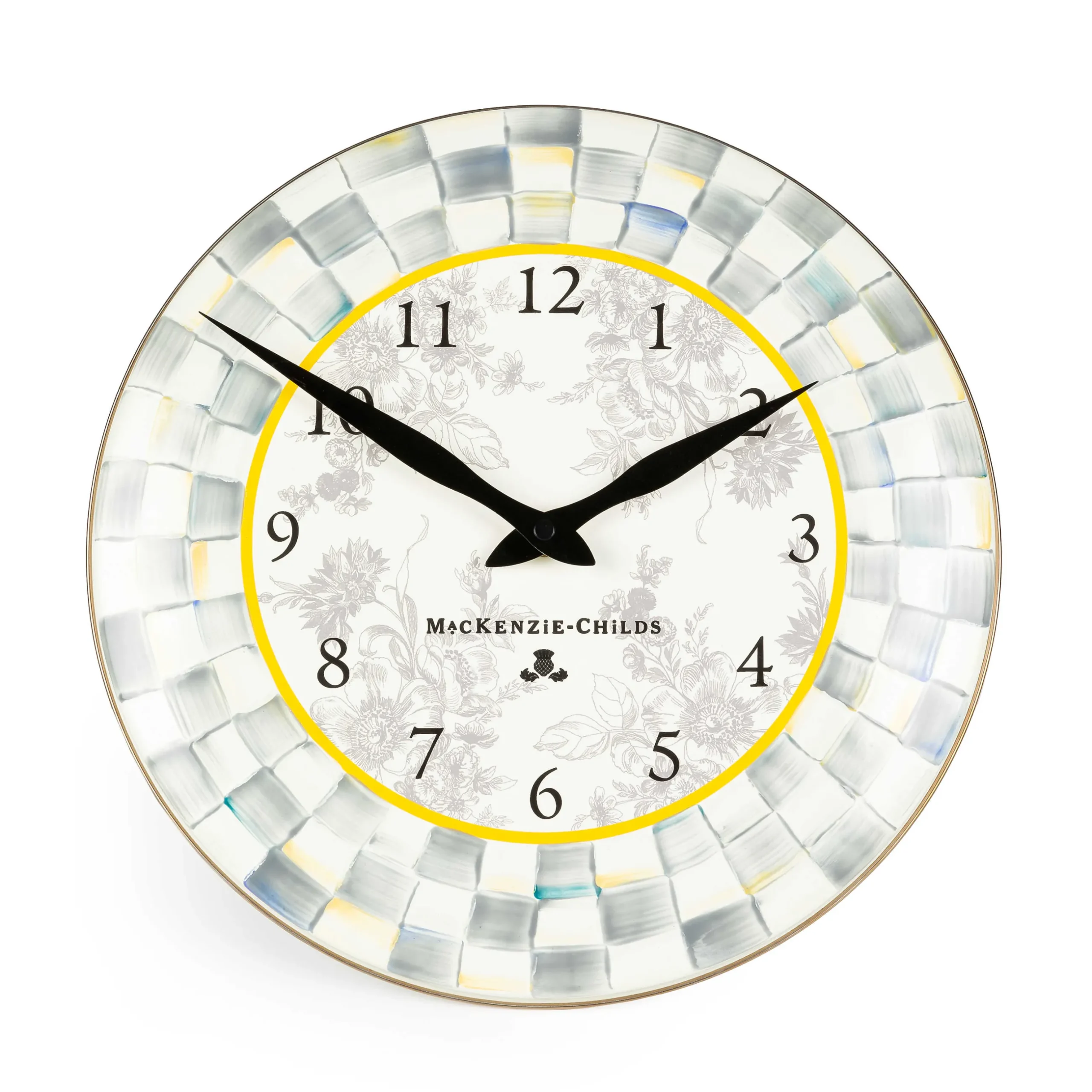 Room Accents|MacKenzie-Childs Sterling Check Wall Clock