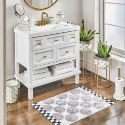 Rugs|Bath & Bath Accessories|MacKenzie-Childs Sterling Dot Bath Rug