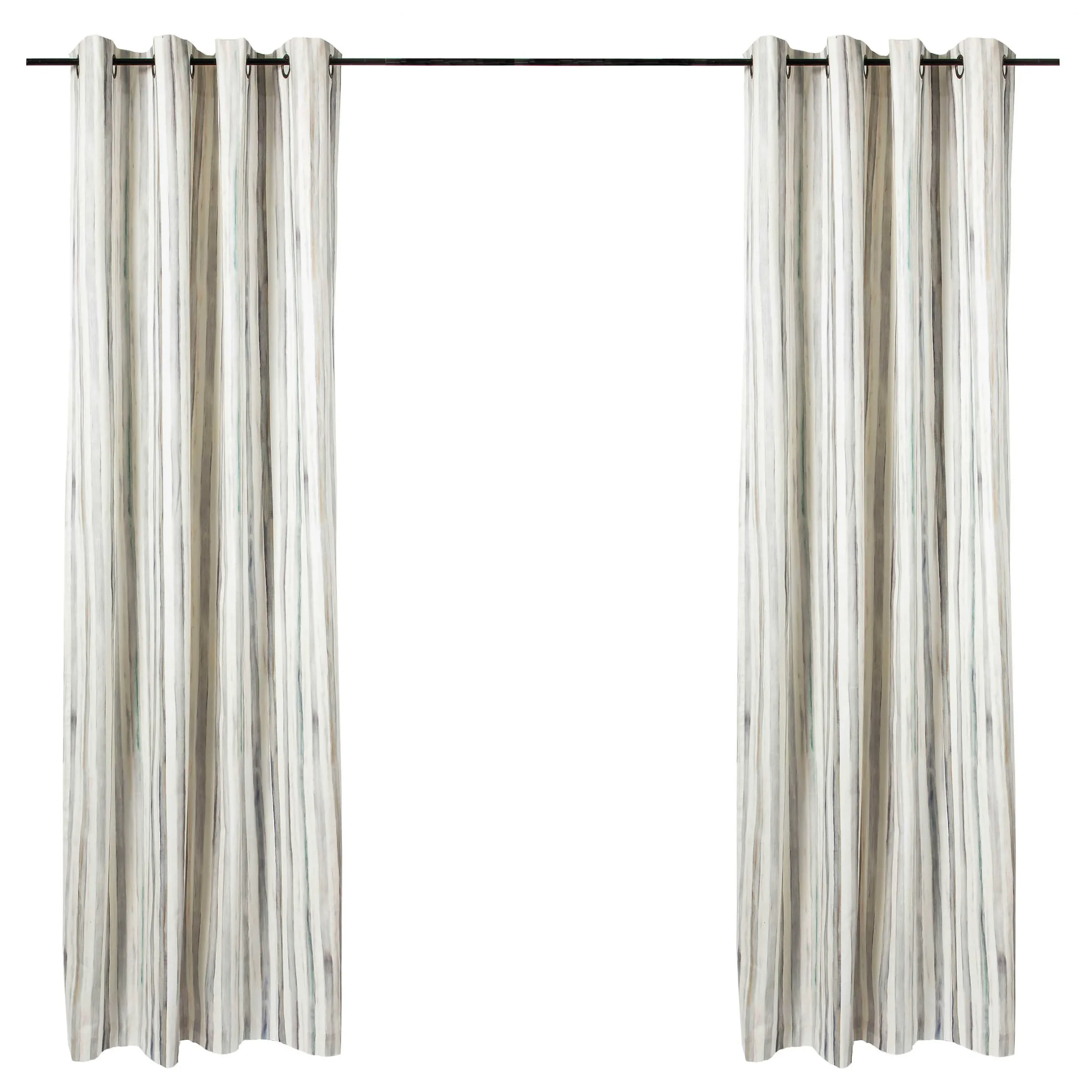 Room Accents|MacKenzie-Childs Sterling Stripe Grommet Top Curtain Panel