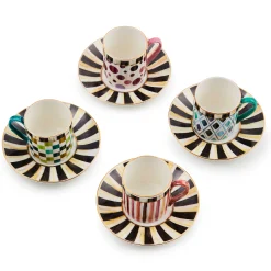 Kitchen & Dining Sets|The Coffee Shop|MacKenzie-Childs Sweetheart Espresso Cup  Saucer, Set of 4