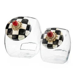 Kitchen Storage & Organization|MacKenzie-Childs Sweets Jar with Courtly Check Enamel Lid