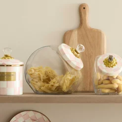 Spring|Kitchen Storage & Organization|MacKenzie-Childs Sweets Jar with Rosy Check Enamel Lid