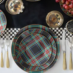 Dinnerware & Flatware|MacKenzie-Childs Tartan Black Charger