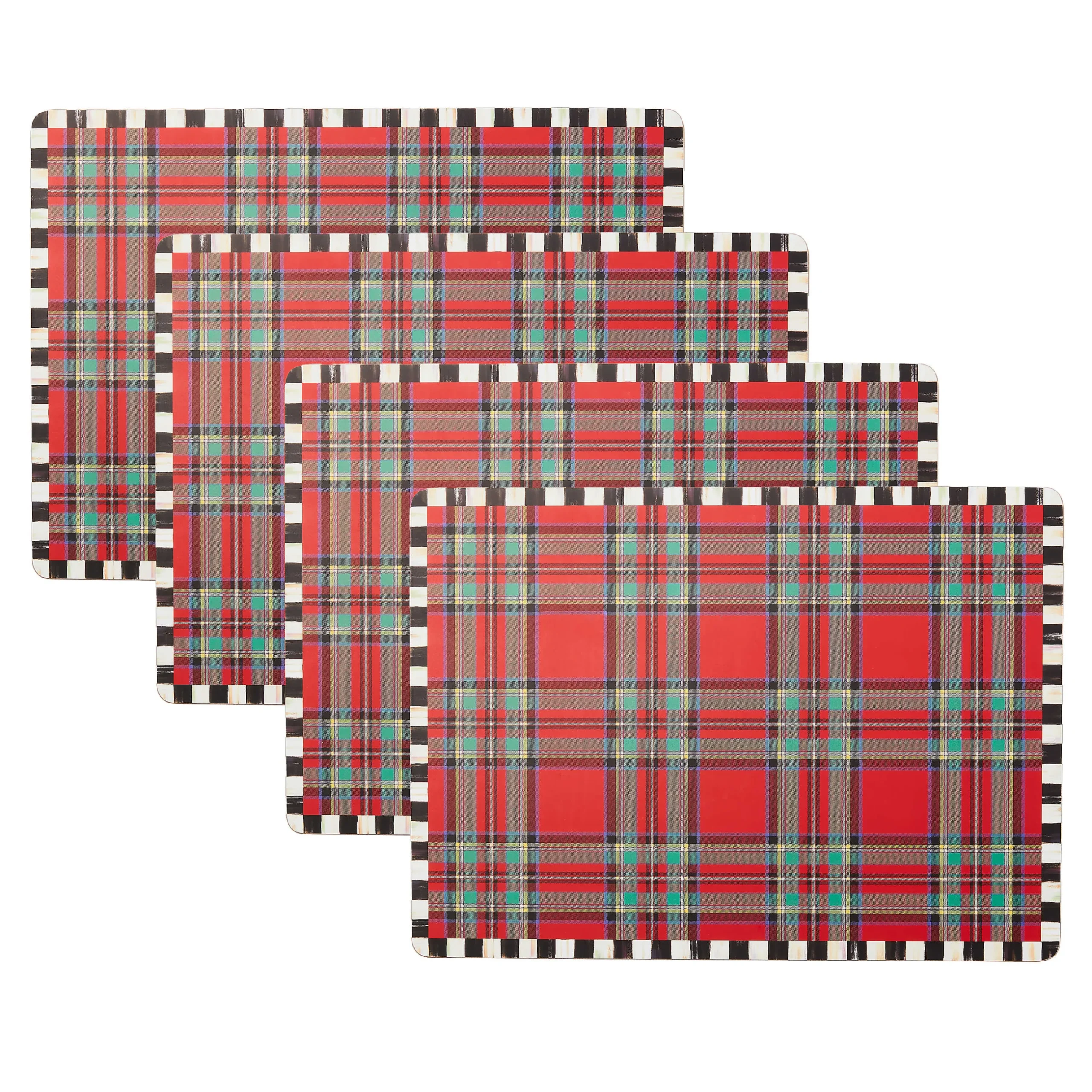 Kitchen & Dining Sets|Table Accessories|MacKenzie-Childs Tartan Red Cork Back Placemats, Set of 4