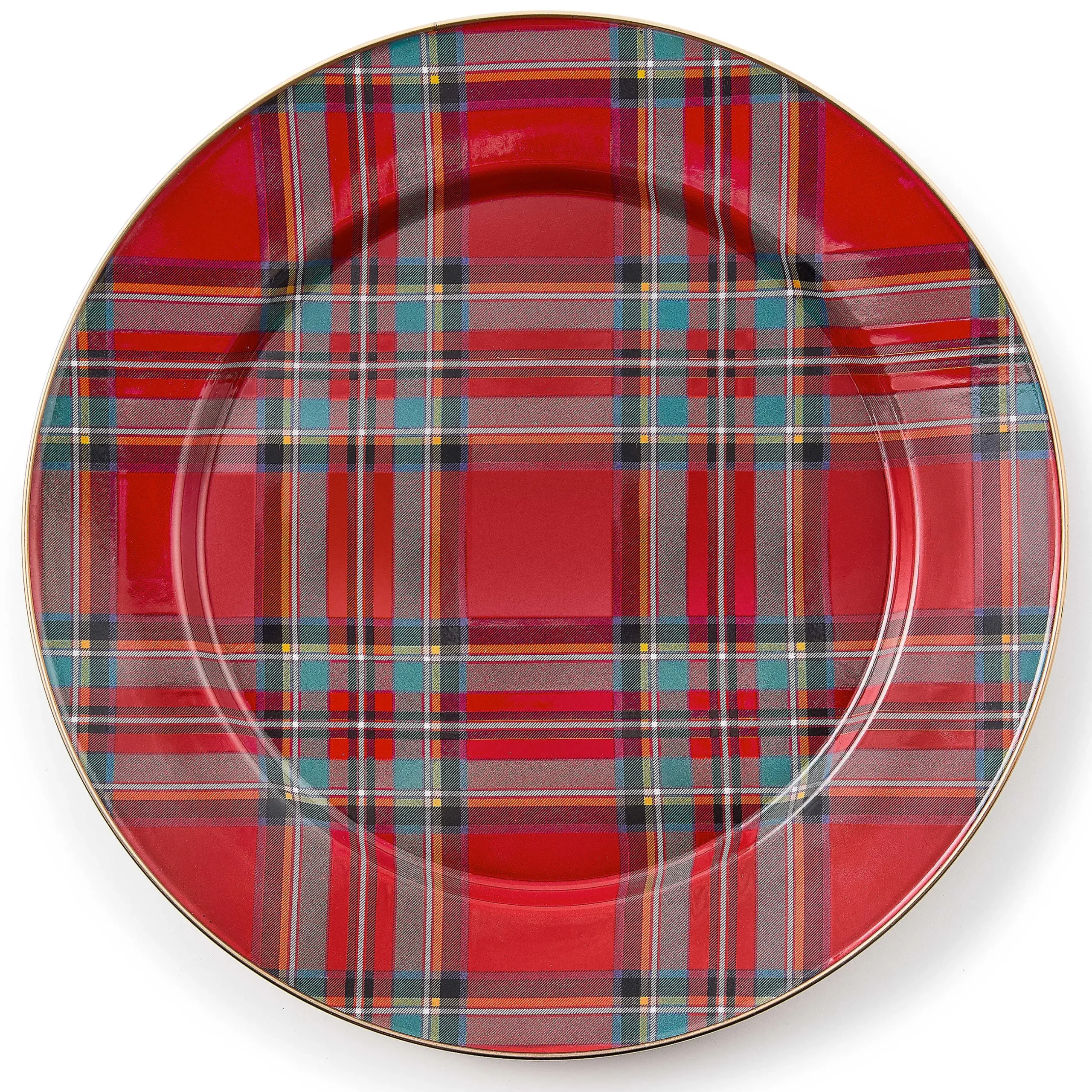Holiday|Dinnerware & Flatware|MacKenzie-Childs Tartastic Enamel Charger - Red
