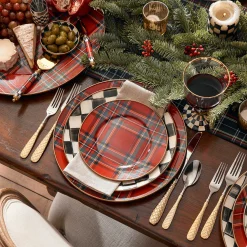 Holiday|Dinnerware & Flatware|MacKenzie-Childs Tartastic Enamel Charger - Red