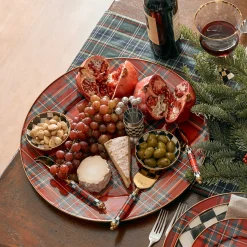 Holiday|Serveware|MacKenzie-Childs Tartastic Enamel Serving Platter - Red