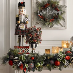 Holiday|Greenery & Florals|MacKenzie-Childs Tartastic Illuminated Garland
