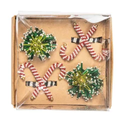 Holiday|Kitchen & Dining Sets|MacKenzie-Childs Tree  Candy Cane Napkin Rings, Set of 4