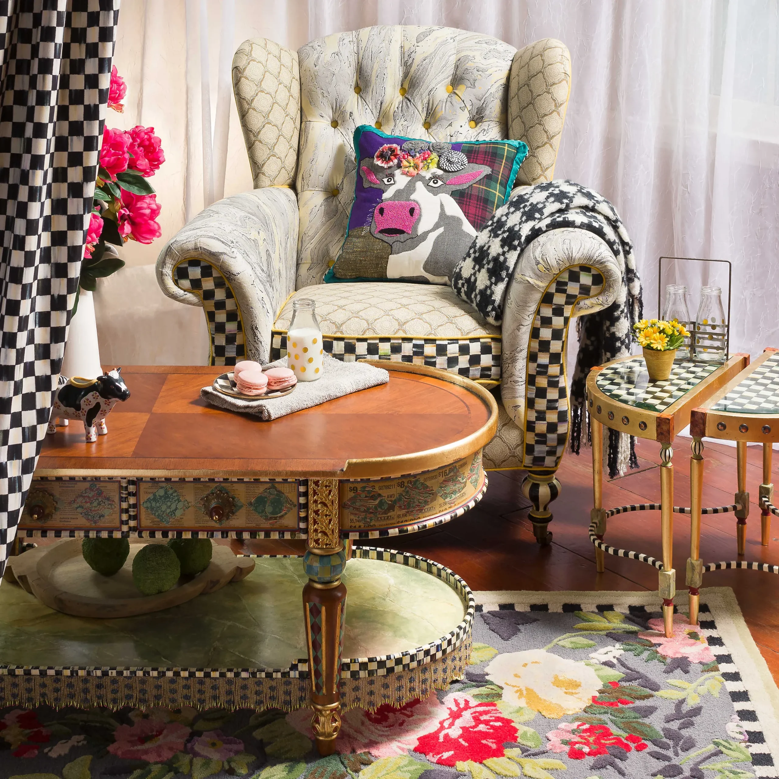 Rugs|MacKenzie-Childs Tudor Rose 5' x 8' Rug