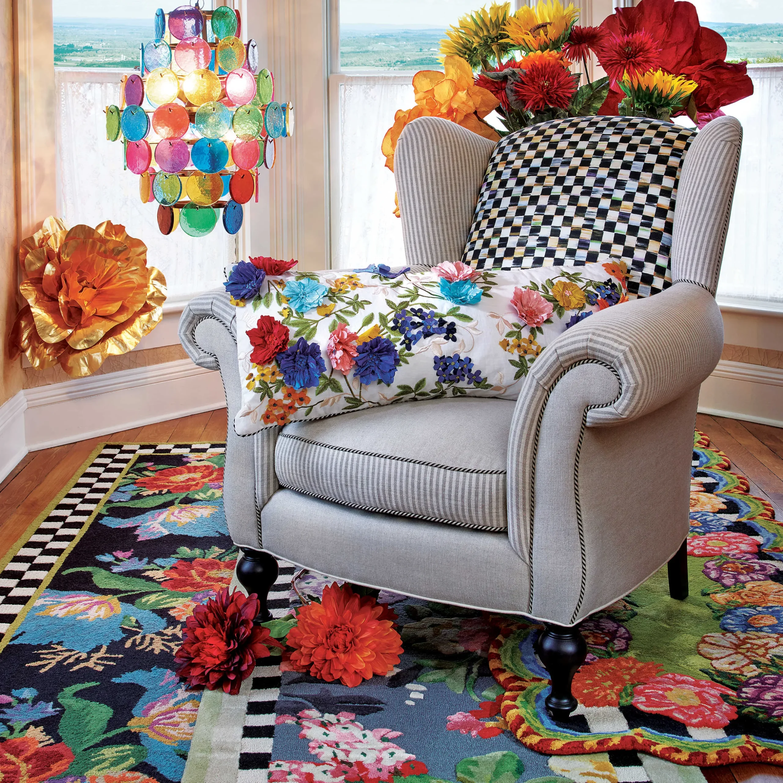 Rugs|MacKenzie-Childs Tudor Rose 2'3 x 3'9 Rug