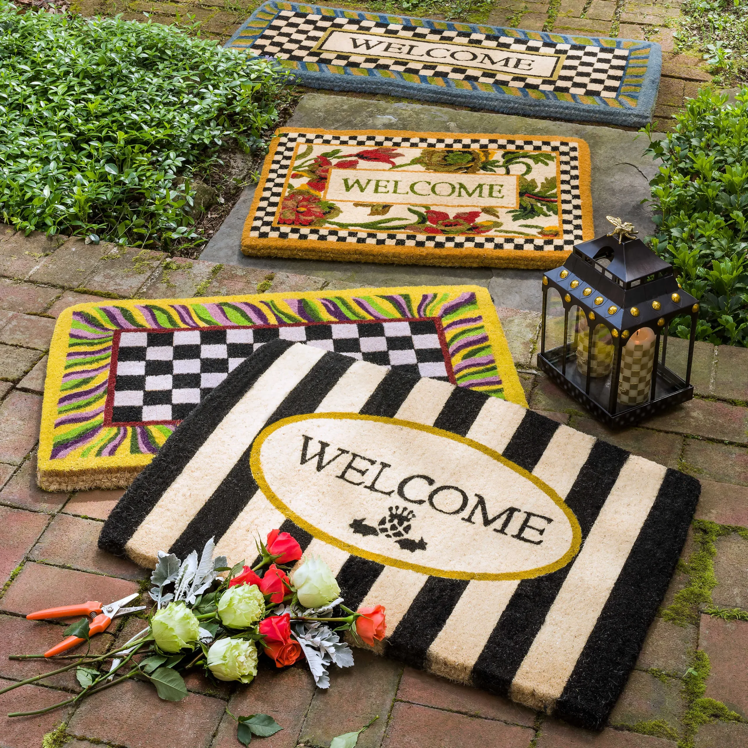 Rugs|MacKenzie-Childs Welcome Awning Stripe Entrance Mat