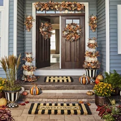 Rugs|MacKenzie-Childs Welcome Awning Stripe Entrance Mat