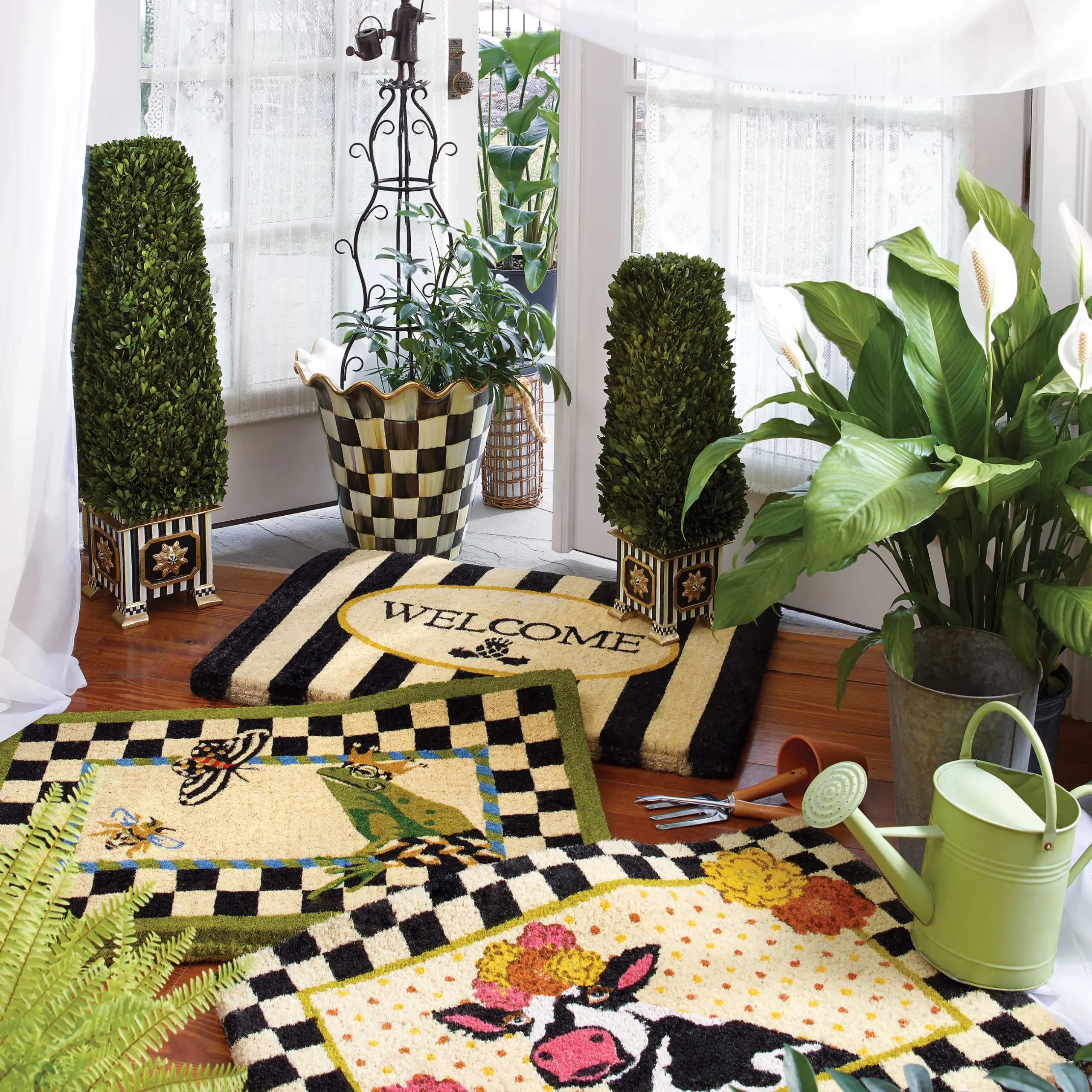 Rugs|MacKenzie-Childs Welcome Awning Stripe Entrance Mat