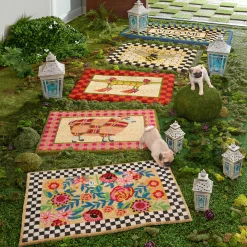 Rugs|MacKenzie-Childs Welcome Periwinkle Double Door Entrance Mat