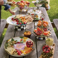 Serveware|MacKenzie-Childs White Flower Market Abundant Bowl