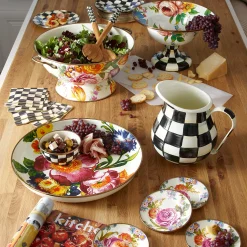 Bar Entertaining|Serveware|MacKenzie-Childs White Flower Market Appetizer Plates, Set of 4